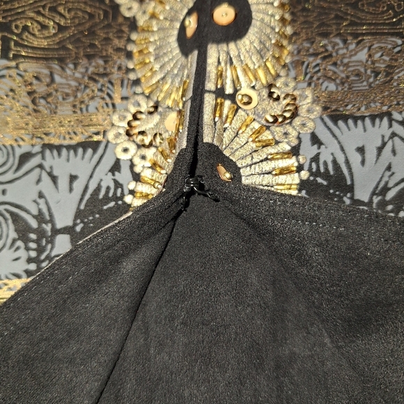 Chico's Sz 3/XL Egyptian Revival Gold Fancy Modernist Jacket Tunic Top Cardigan - Picture 13 of 13